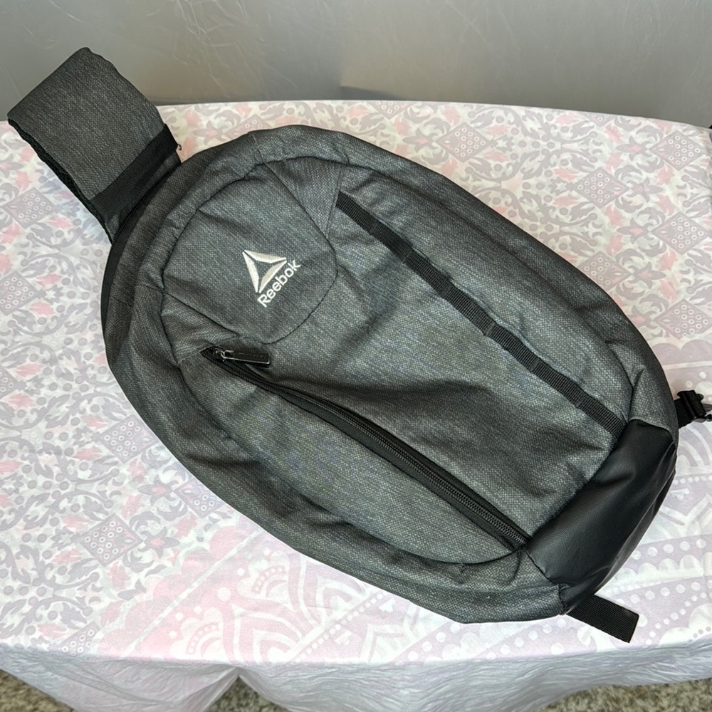 Reebok Gray and Black Belt Bag Sleek Design